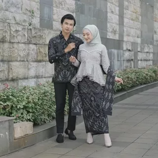 Kebaya Couple Modern Kebaya Tunangan Lamaran Wisuda WID BATIK KEBAYA COUPLE SEMI PRANCIS Katun BAHAN KEBAYA FRANCE CORNELI COUPLE KEJORA 1 BATIK COUPLE