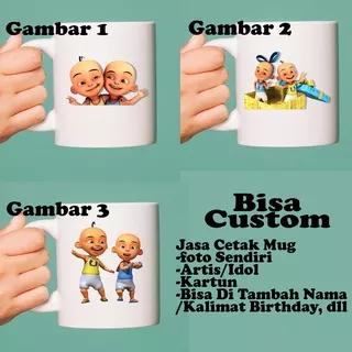 Mug Upin Ipin BISA CUSTOM Cetak Gelas Anak Cangkir Kartun Islam Islami Animasi