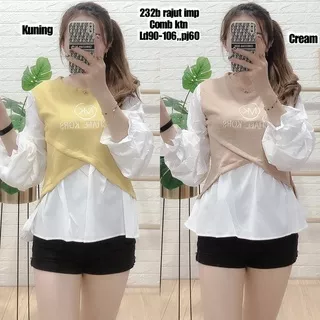 BLOUSE RAJUT ATASAN FASHION WANITA IMPORT PREMIUM COMB KATUN POLOS 232