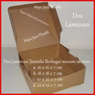 Dos makan Laminasi 20x20 18x18 22x22  16x16 isi 50pcs/ Box Kraft Coklat Dos/ Dos Kue/ Dus laminasi/ Box laminasi/ kotak makan