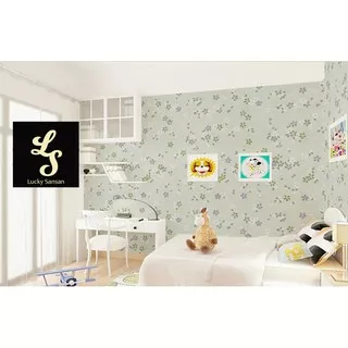 f008 wallpaper sticker bunga hijau ukuran 45 cm x10 m