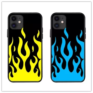 Casing TPU iPhone 13 12 mini 11 Pro Max X XS XR 6 6S 7 8 Plus SE 2020 Abstract Yellow Flame Anti-drop Phone Case