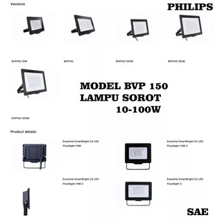 LAMPU SOROT PHILIPS BVP 150 10 WATT 20 WATT 30 WATT 50 WATT