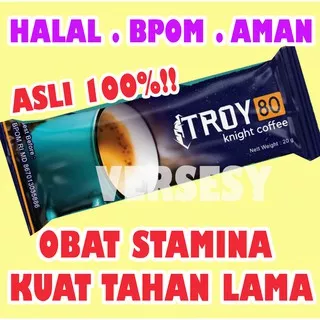 1 BOX ISI 5 - Troy 80 Kopi Stamina Pria & WANITA Kuat Tahan Lama Original Bpom kesehatan seksual