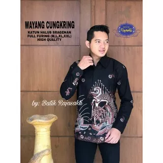 Wayang Cungkring kemeja batik pria modern asli solo atasan batik by raja sakti