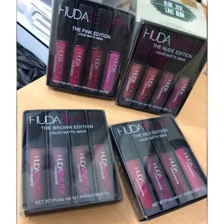 Lipstik Lipstick Kosmetik Bibir Liquid Matte HUDA BEAUTY 4in1 EDITION