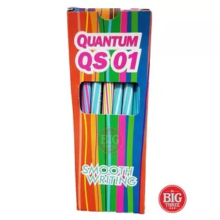 Pulpen Bolpen Bolpoint Ballpoint Pen Quantum Lilin Ulir QS-01 Murah - Hitam - alat tulis thebig3