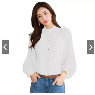 Deb`s Collection Baju Kemeja Tangan Panjang Wanita Gaya Korea Model Heren