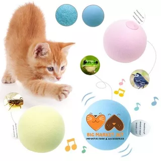 Mainan Kucing Bola Bunyi Suara Kodok Jangkrik Burung Lucu Cat Toy Ball Sound