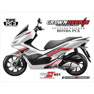 Sticker PCX Striping Body PCX Sticker Cutting PCX Merah Hitam PC03B