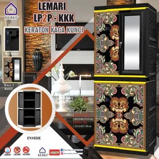 lemari batik akako kunci susun 4 kaca