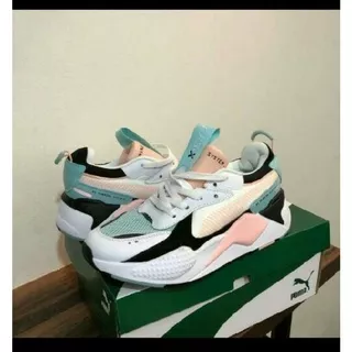 Sepatu Puma RS X Black Rose Gold Pink/Tosca /Roshe Gold/Reinvetion Premium Terbaru /Sepatu Terlaris