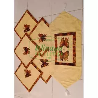 Sarung bantal kursi/bantal sofa kupu batik warna gading