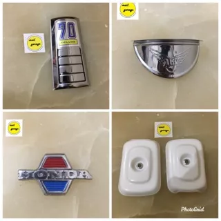 Emblem logo sayap motor honda C70 Logo dasi pet lampu depan stainless tutup filter honda C70 C 70