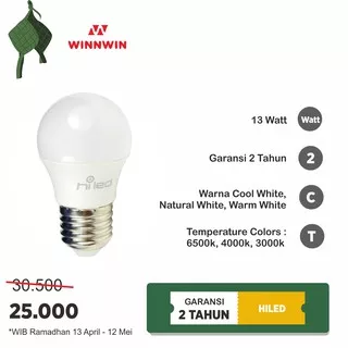 Hiled bulb / lampu bohlam LED 13watt  E27