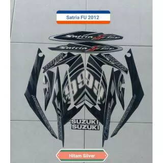 Stiker Striping Motor Suzuki Satria FU 150 2012 Hitam Silver