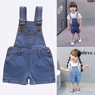 Overall Jeans Kids Celana Kodok Anak Cewek Cowok Unisex Umur 1-6 Tahun