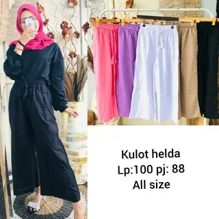 celana kulot helda bahan katun bawah lebar | celana kulot wanita polos