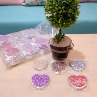 100pcs souvenir cermin lipat kaca lipat glitter paris hologram