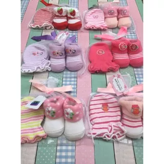 Mitten & booties 2in1 socks baby boy girl sarung tangan dan kaos kaki bayi SNI