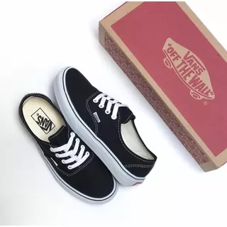 VANS AUTHENTIC CLASSIC BLACK WHITE, HITAM PUTIH, 100% PREMIUM IMPORT 1:11 DT BNIB, SEPATU VANS PRIA WANITA