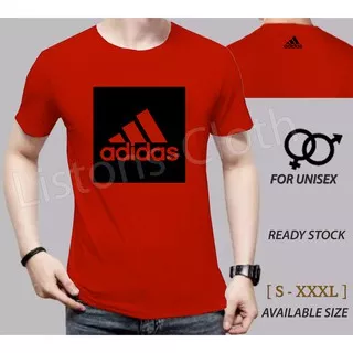 Kaos adidas merah 1 baju distro sport pria tshirt branded keren