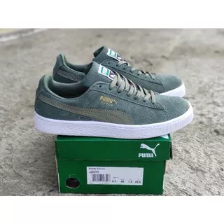 Sepatu Pum4 Suede Premium Quality / Sepatu Sneakers Pria Pum4 Suede Classic Premium / Sepatu Pria Kulit Suede Murah / Sepatu kasual Pria Terlaris / Sepatu Pria Sneaker Hijau Army / Sepatu Kulit / Sepatu Bahan Kulit Suede