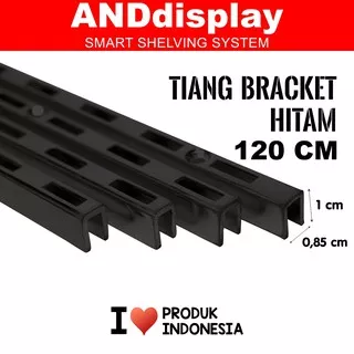 TIANG BRACKET HITAM 120 CM BRAKET PENYANGGA RAK DISPLAY ANDDISPLAY