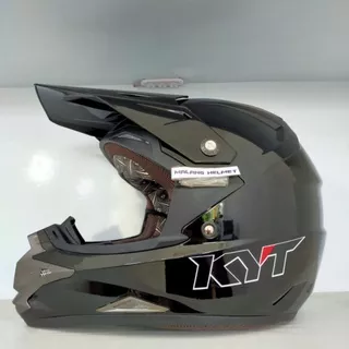 Helm KYT Cross Over Solid Black Glossy (Ongkir Termurah 2kg)