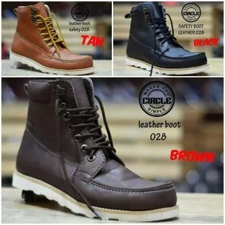 SEPATU ARBOO BOOTS BIKERS SAFETY PRIA REDWING CIRCLE UJUNG BESI BERKUALITAS