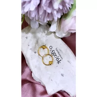 Anting Emas gipsi pentol love (kadar 300) 0.5 gr