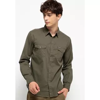 Sharks - Casual Long-Sleeves Shirt - Hijau [SGF2012172PP]