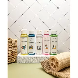 HOME LIVING 100ml Botol FLIPTOP + STICKER label WATERPROOF organizer kitchen/toiletries/daily home cleanser - paket botol stiker