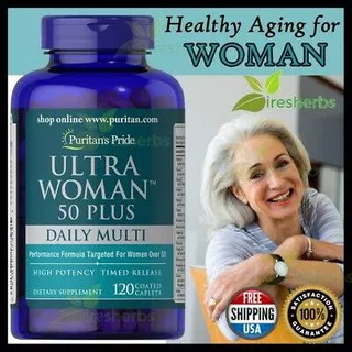 ULTRA WOMAN 50 PLUS USA MultiVitamin No Vitamin C D3 E Calcium Melatonin Peninggi badan Omega 3 USA