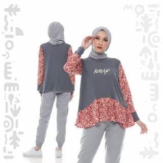 Racun Cinta - Atasan Baju Crop Top Motif Lengan Panjang Wanita Bahan Combed 30S Premium