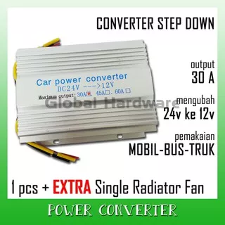 DC to DC Power Transformer Converter Step Down 24v to 12v 30A Car Mobil Truck Truk Penurun Tegangan
