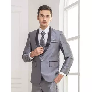 Jas Pengantin Pria Modern Satu Stel Bahan Semi Wool / Beskap Pengantin Pria / Blazer Formal / Setelan Jas Pengantin Pria