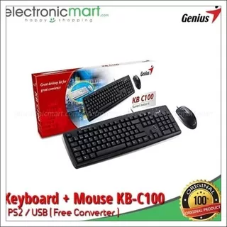 Genius Keyboard + Mouse PS/2 KB-C100 Bundle Mouse Combo PS2