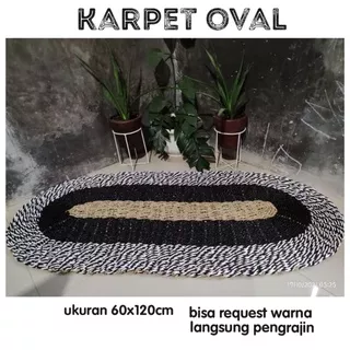 KARPET OVAL 60X120CM//RUG OVAL//KARPET SEAGRASS LANGSUNG PENGRAJIN BISA PILIH WARNA