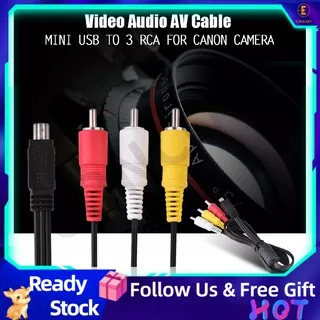 [Hot] Sweatbuy Video Audio AV Cable Mini USB to 3 RCA for Canon Camera IXUS 990 IS 980 970 870 200 - intl