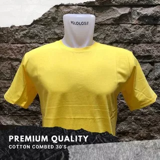 Kaos Polos Lengan Pendek Cotton Combed 30s Premium Warna Kuning Pria Wanita - pololos.id
