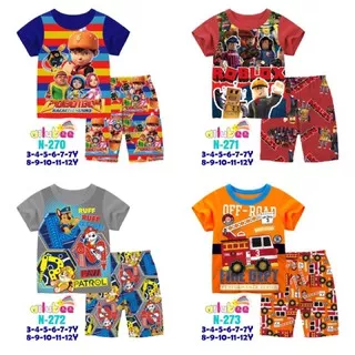 [READY] BAJU SANTAI PIYAMA ANAK AILUBEE N - 270,271,272,273 BOBOIBOY ROBLOX PAW PATROL DAMKAR