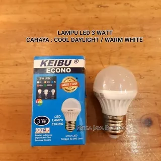 LAMPU LED 3 WATT KEIBU ECONO / LED BULB 3 WATT COOL DAYLIGHT WARMWHITE