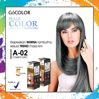 GOCOLOR Hair Color Manicure One Step Coloring A-02 Cowboy Grey Ukuran 30 ML