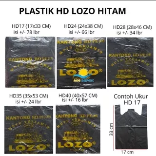 Kantong Plastik Kresek Lozo Tebal Hitam Ukuran 17 24 28 35 40 Hitam loco kantong Plastik Hitam