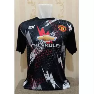 Jersey bola printing/Baju bola murah/Mu hitam gradasi Ready size M L XL