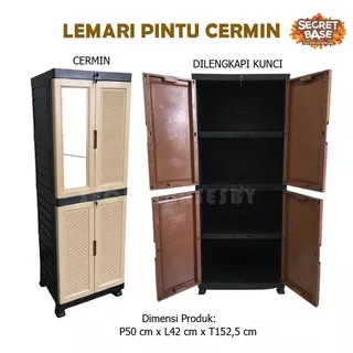 LEMARI PINTU CERMIN STAR - Full Kunci / Lemari Pakaian / Wardrobe Baju