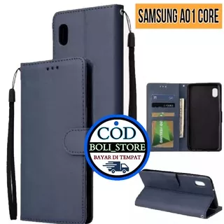 SAMSUNG GALAXY A01 CORE FLIP LEATHER CASE PREMIUM-FLIP WALLET CASE KULIT UNTUK SAMSUNG GALAXY A01 CORE - CASING DOMPET-FLIP COVER LEATHER-SARUNG BUKU HP