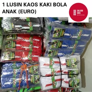 Isi 12 Pasang 1 Lusin Kaos Kaus Kaki Olahraga Sepak Bola Futsal Panjang Anak Anak Pria Laki Laki Cowok Motif Euro Original Tebal Murah Bogor