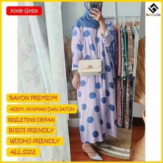 DASTER GAMIS LENGAN PANJANG BUSUI MURAH SEMATA KAKI IBU WANITA HAMIL BUMIL MOTIF KEKINIAN RESLETING DEPAN BAHAN RAYON PREMIUM